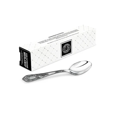 Ложка чайная "Жасмин" посеребренная с чернью