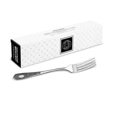 Вилка столовая №1 посеребренная с чернью