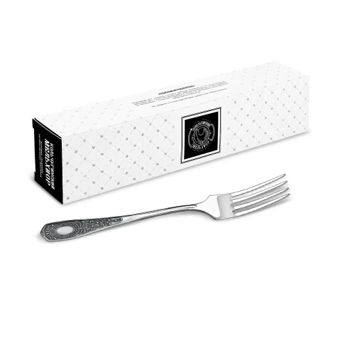 Вилка столовая №1 посеребренная с чернью