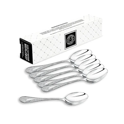 Набор чайных ложек "Метелица" посеребренный