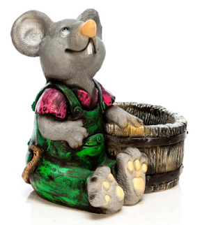 Кашпо декоративное "Крыса-садовник"