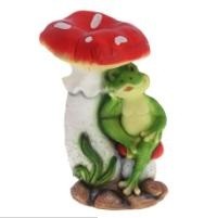 Декоративная садовая фигурка "Лягушонок с мухомором"  