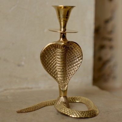 Подсвечник латунь резная h-13 см