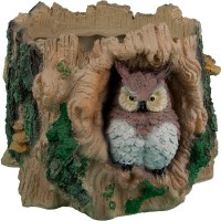 Кашпо декоративное "Пенек с филином"