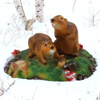 Декоративная крышка для люка "Отдыхающие бобры"     