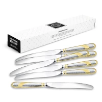 Набор столовых ножей "Метелица" посеребренный с позолотой