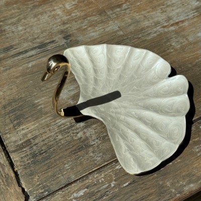 Конфетница «Ракушка» латунь резная цветная эмаль h-30 см