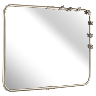 Зеркало настенное в латунной раме "Пчёлы" посеребрение