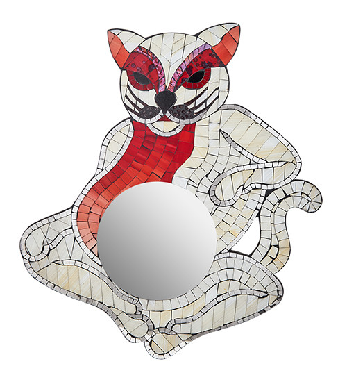 48-002-04 Панно "Кот" (мозаика, о.Бали)