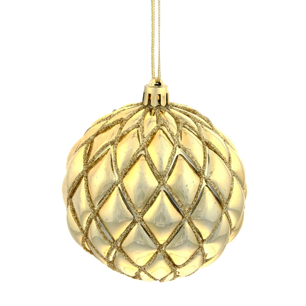 Набор из 12шт Украшение новогоднее Шар "Золотая сетка", D8 см, L35 W29 H9 см Набор из 12шт Украшение новогоднее Шар "Золотая сетка", D8 см, L35 W29 H9 см