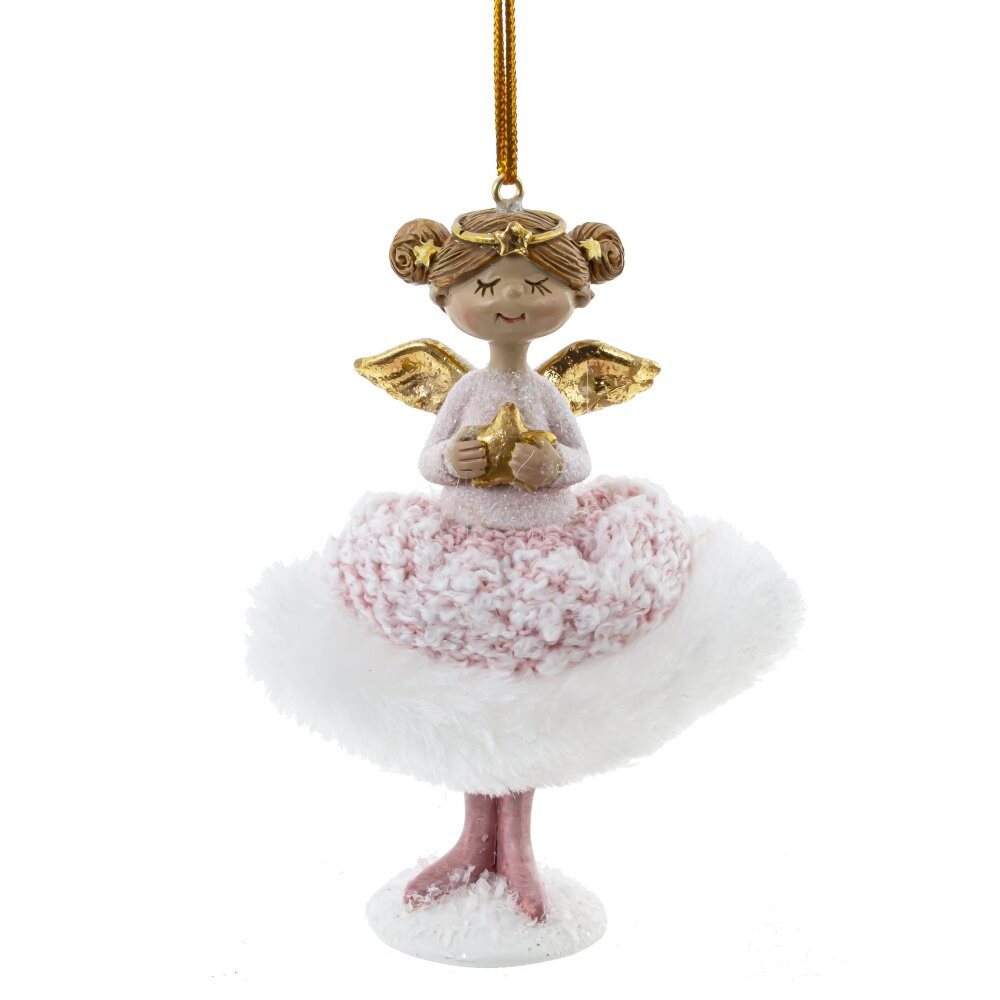 Фигурка декоративная  подвесная "Ангел", L7 W7 H10,5 см, 2в.