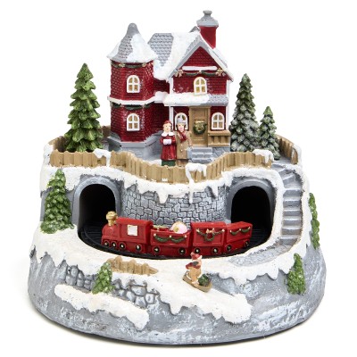 Музыкальная Статуэтка "Загородный Домик" с Led-подсветкой 19,5х19,5х17,5 см