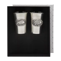 Набор стопок "Рыбацкий "Окунь и Лещ" посеребренный полированный с чернением