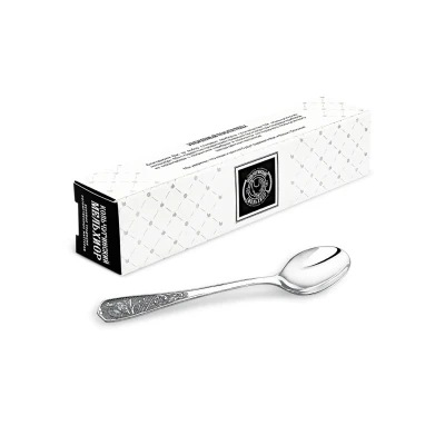 Ложка чайная №1 "Глухарь" посеребренная