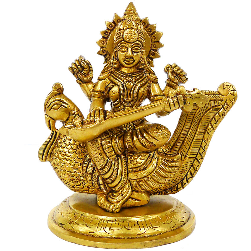 Сарасвати статуэтка бронза 110*105*72мм