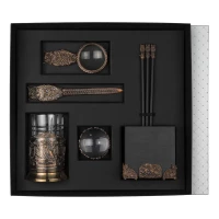 Набор канцелярский "Сова" медный с чернением 8 предметов