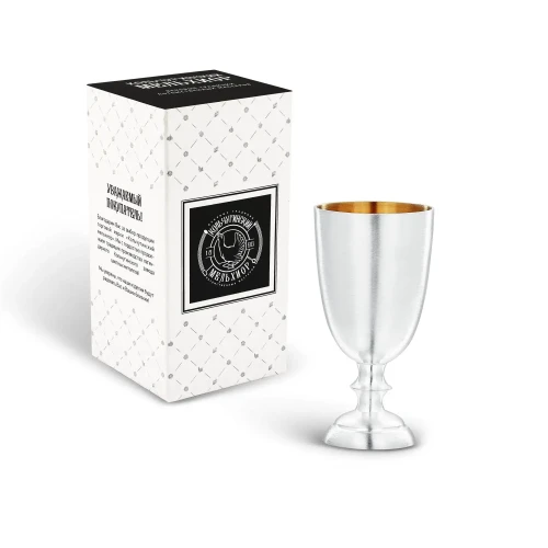 Рюмка "№1" медная посеребр. позол. внутри Рюмка "№1" медная посеребр. позол. внутри