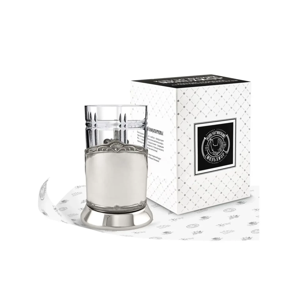 Набор для чая никелированный с чернением "Обезличенный"(Триумфальная)