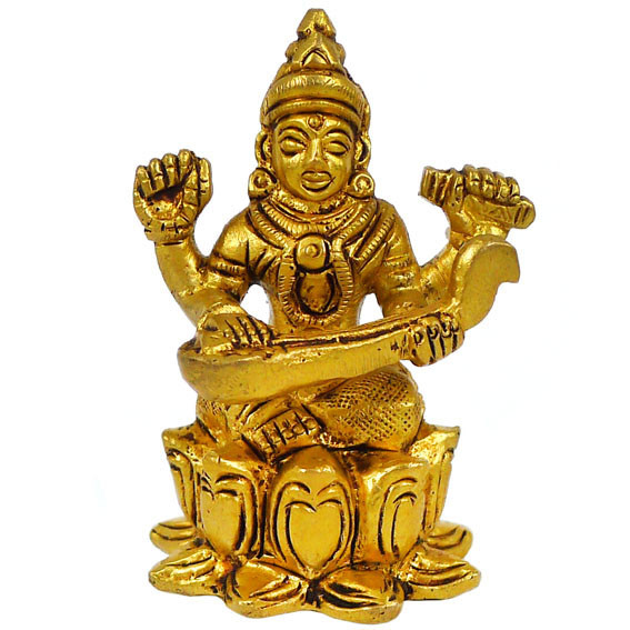 Сарасвати статуэтка бронза 68*46*41мм