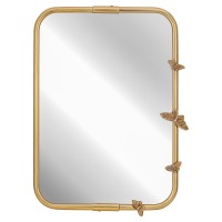 Зеркало настенное в латунной раме "Бабочки" антик 