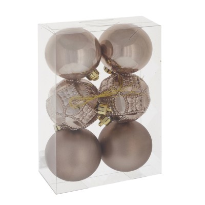 Набор из 6шт Украшение новогоднее Шар "Карнавал красок", D6 см