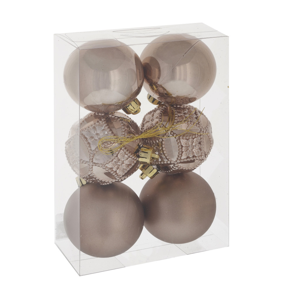 Набор из 6шт Украшение новогоднее Шар "Карнавал красок", D6 см