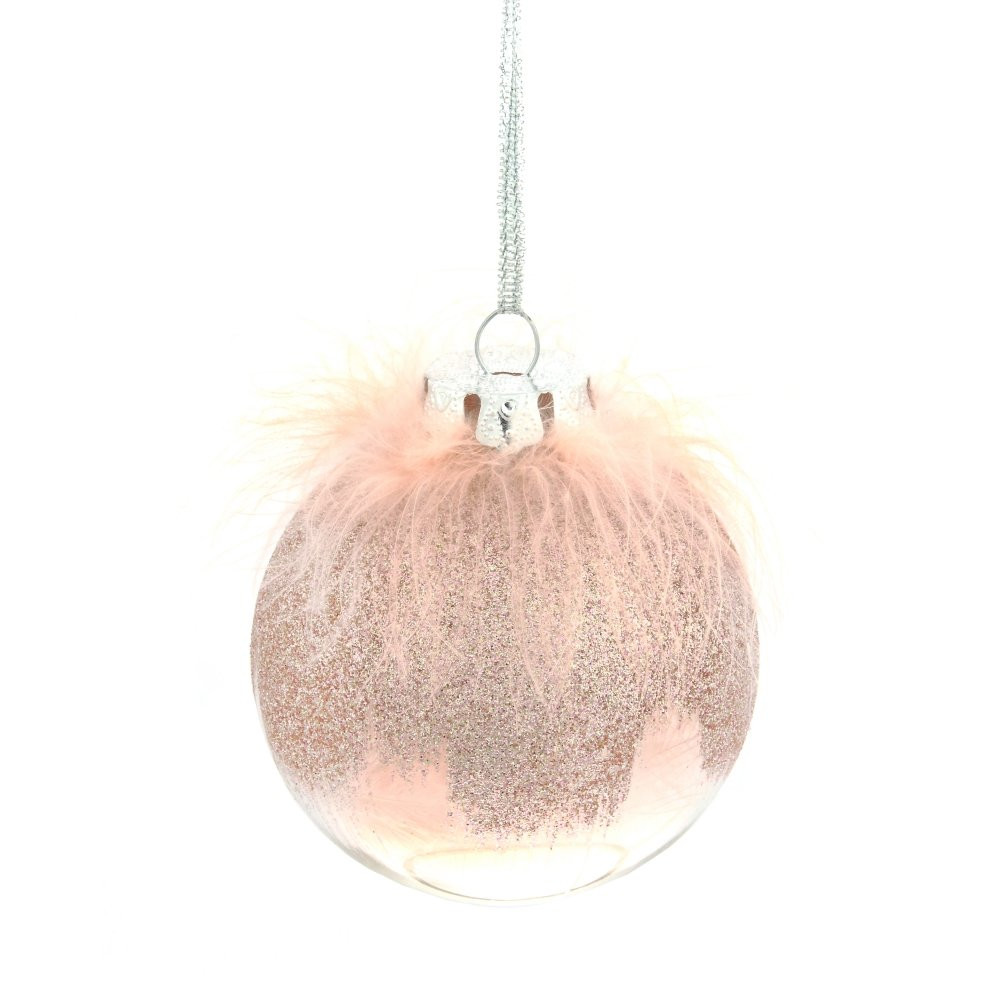 Набор из 12шт, Украшение новогоднее Шар "Перышко страуса", D8 см, L35 W27 H9 см