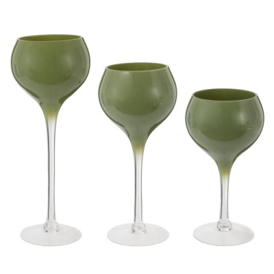 Набор из 3-х подсвечников, L W10,8 H25 см