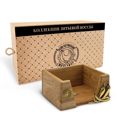 Подставка  под салфетки "Овощи"  латунная с черн.