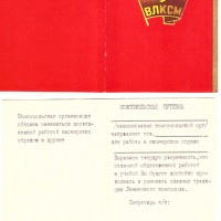 Комсомольская путевка для работы в пионерском отряде