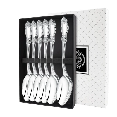 Набор столовой ложки "Серебряная роза" посеребренный