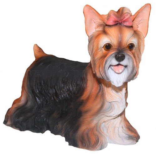 Декоративная садовая фигурка "Йокширский терьер с бантиком" Декоративная садовая фигурка "Йокширский терьер с бантиком"