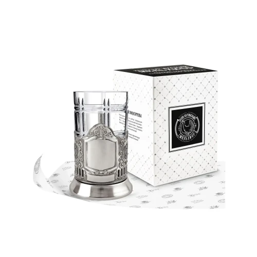 Набор для чая никелированный с чернением "Обезличенный Герб РФ" Набор для чая никелированный с чернением "Обезличенный Герб РФ"