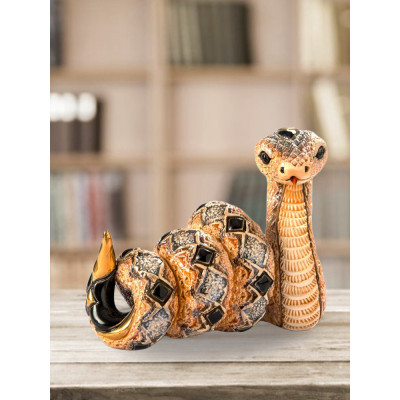 Статуэтка коллекционная Змея золотистая