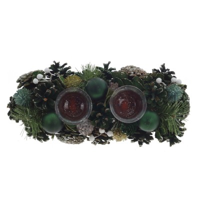 Подсвечник "Новогодняя композиция", L30 W14 H8,5 см Подсвечник "Новогодняя композиция", L30 W14 H8,5 см