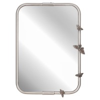 Зеркало настенное в латунной раме "Бабочки" посеребрение