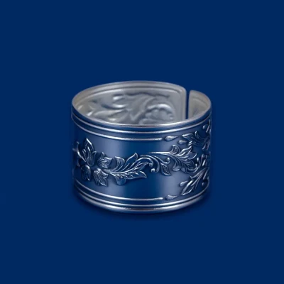 Кольцо для салфеток "Весна" из мельхиора с посеребрением