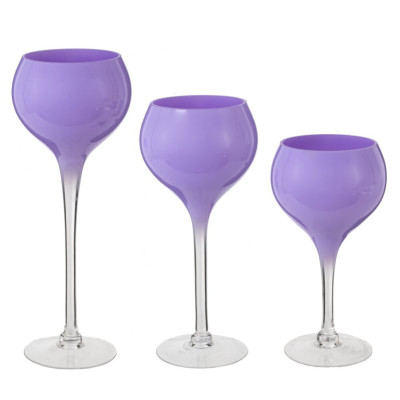 Набор из 3-х подсвечников, L W10,8 H25 см