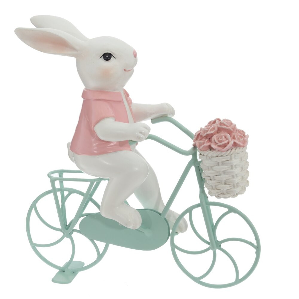 Фигурка декоративная "Заяц на велосипеде", L17,5 W6 H19,5 см