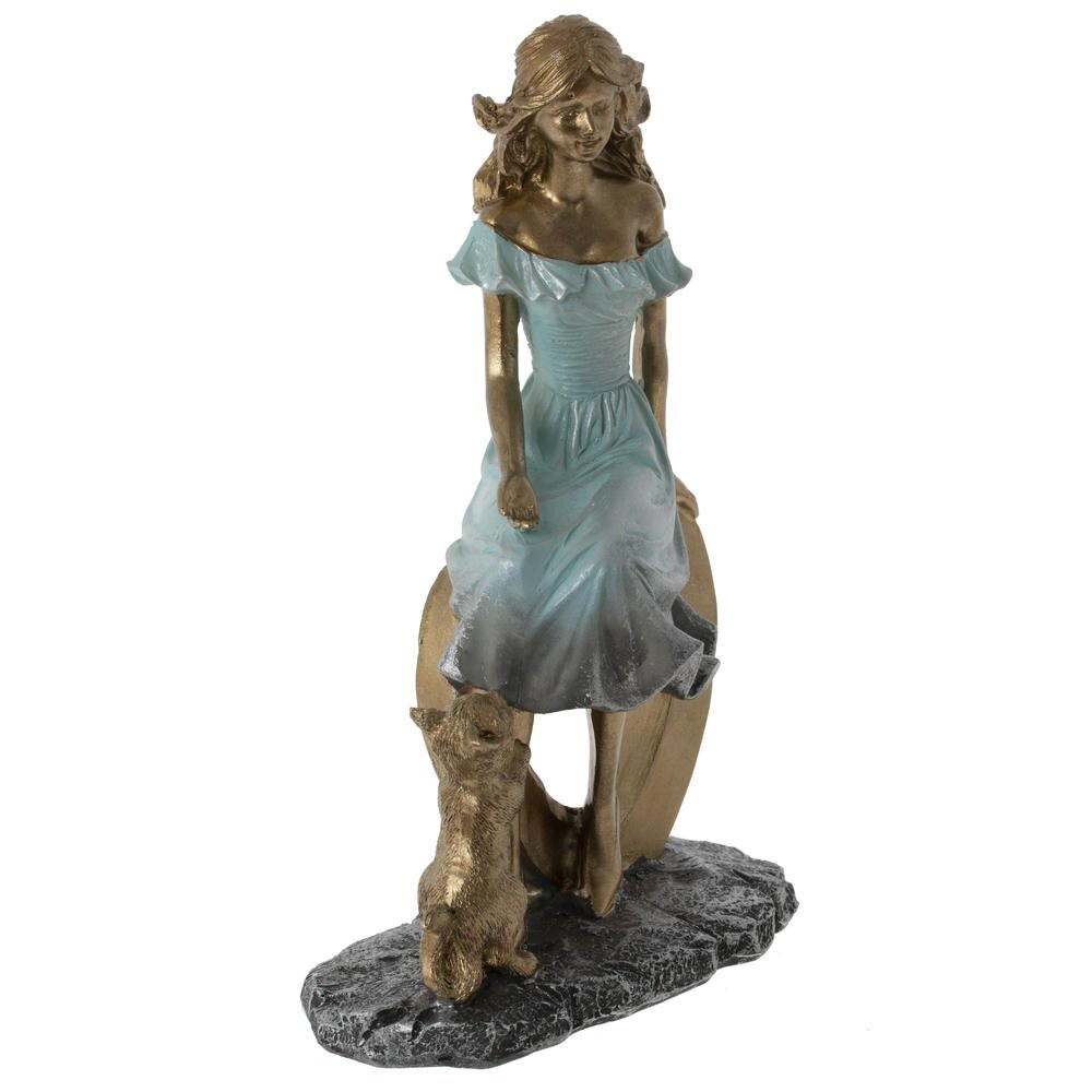 Фигурка декоративная "Девушка с кошкой", L13,5 W7 H20 см