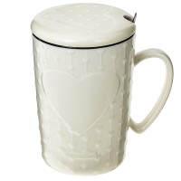 Кружка с крышкой и ложкой, 400 мл, L11,5 W8,5 H13 см, 4в.