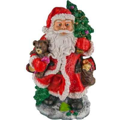 Декоративная садовая фигурка "Санта Клаус с елочкой"