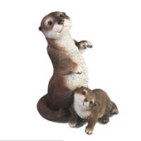 Декоративная садовая фигурка "Выдра с малышкой"       