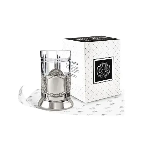 Набор для чая никелированный с чернением "Обезличенный Герб СССР" Набор для чая никелированный с чернением "Обезличенный Герб СССР"