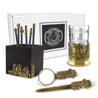 Набор канцелярский "Индустриальный" латунный с чернением 11 предметов