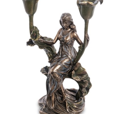 Статуэтка-подсвечник "Дама с тюльпанами"          