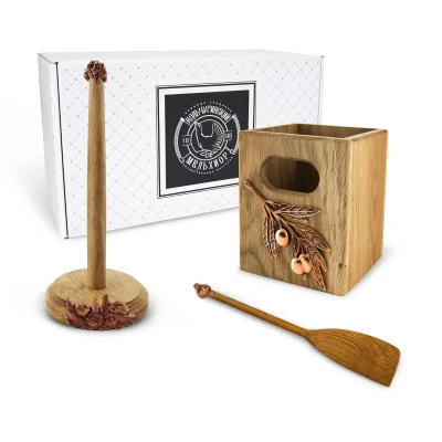 Набор для кухни "Овощи" медный с чернью 3 предмета