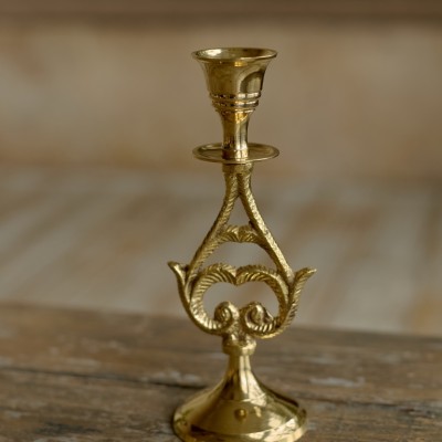 Подсвечник латунь резная h-17 см