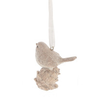Украшение новогоднее "Птичка", 2в, L7 W3,5 H8 см, 2в.
