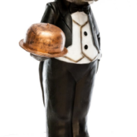 Декоративная садовая фигурка "Крыса-официант"